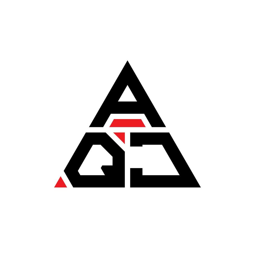 diseño de logotipo de letra triangular aqj con forma de triángulo. monograma de diseño del logotipo del triángulo aqj. plantilla de logotipo de vector de triángulo aqj con color rojo. logotipo triangular aqj logotipo simple, elegante y lujoso.