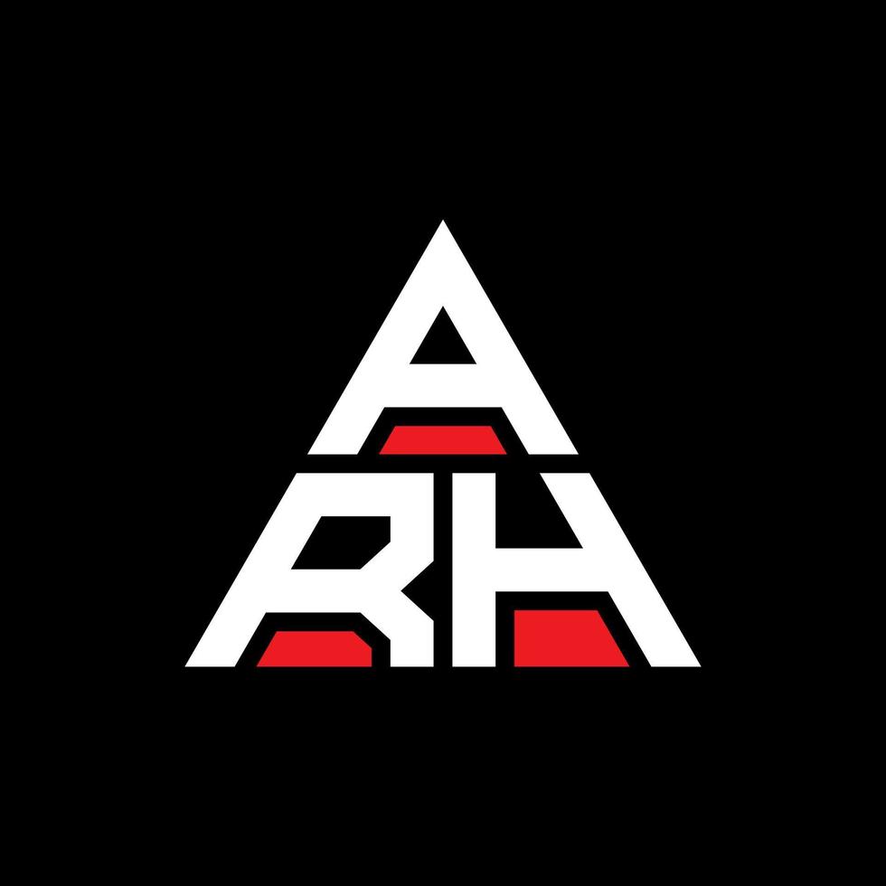 ARH triangle letter logo design with triangle shape. ARH triangle logo