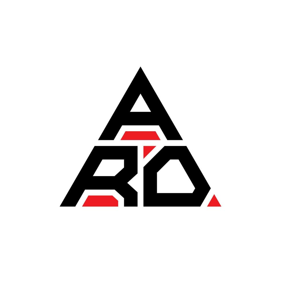 aro diseño de logotipo de letra triangular con forma de triángulo. monograma de diseño del logotipo del triángulo aro. plantilla de logotipo de vector de triángulo aro con color rojo. aro logo triangular logo simple, elegante y lujoso.