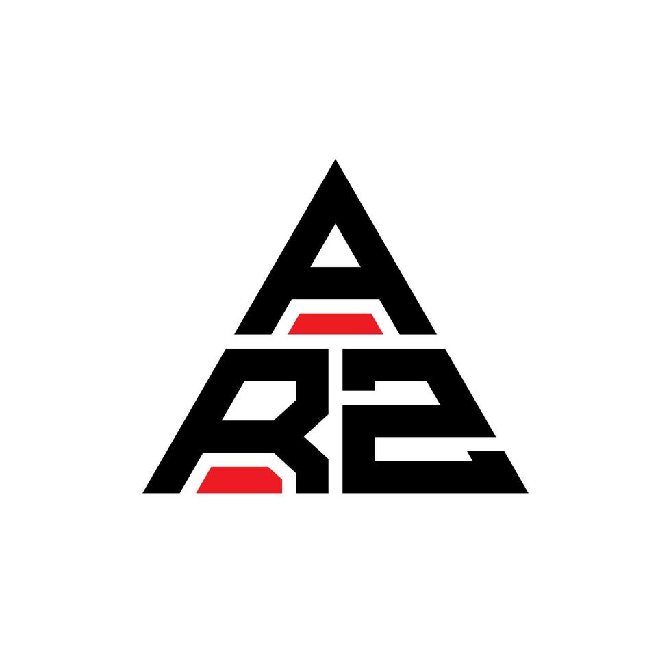 diseño del logotipo de la letra del triángulo arz con forma de triángulo. monograma de diseño del logotipo del triángulo arz. plantilla de logotipo de vector de triángulo arz con color rojo. logotipo triangular arz logotipo simple, elegante y lujoso.