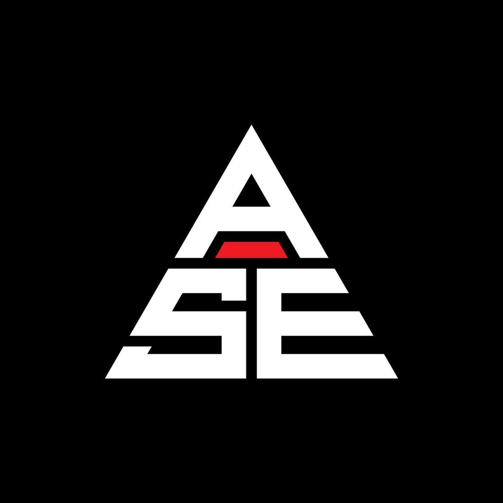 diseño de logotipo de letra triangular ase con forma de triángulo. monograma de diseño de logotipo de triángulo ase. plantilla de logotipo de vector de triángulo ase con color rojo. ase logo triangular logo simple, elegante y lujoso.