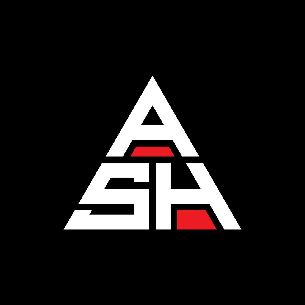 ASH triangle letter logo design with triangle shape. ASH triangle logo