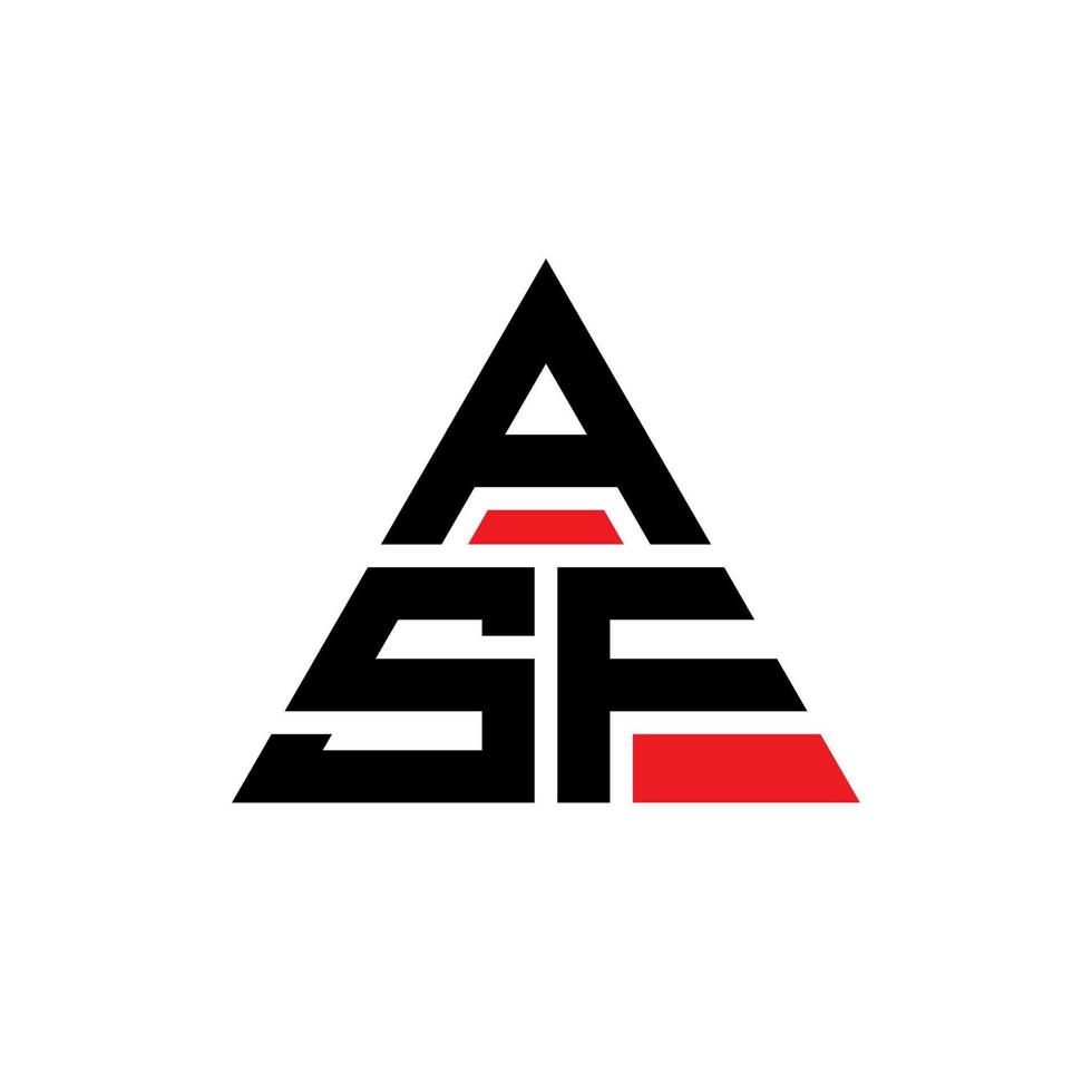 diseño de logotipo de letra de triángulo asf con forma de triángulo. monograma de diseño de logotipo de triángulo asf. plantilla de logotipo de vector de triángulo asf con color rojo. logotipo triangular asf logotipo simple, elegante y lujoso.