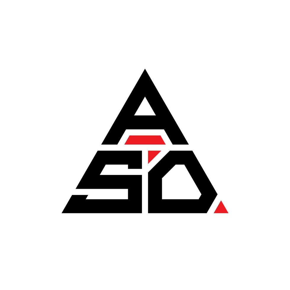 aso diseño de logotipo de letra triangular con forma de triángulo. monograma de diseño de logotipo de triángulo aso. plantilla de logotipo de vector de triángulo aso con color rojo. logotipo triangular aso logotipo simple, elegante y lujoso.