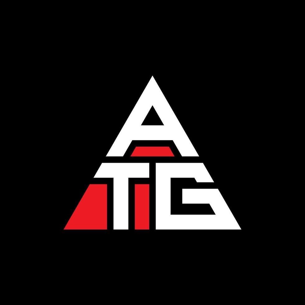 diseño de logotipo de letra triangular atg con forma de triángulo. monograma de diseño de logotipo de triángulo atg. plantilla de logotipo de vector de triángulo atg con color rojo. logotipo triangular atg logotipo simple, elegante y lujoso.