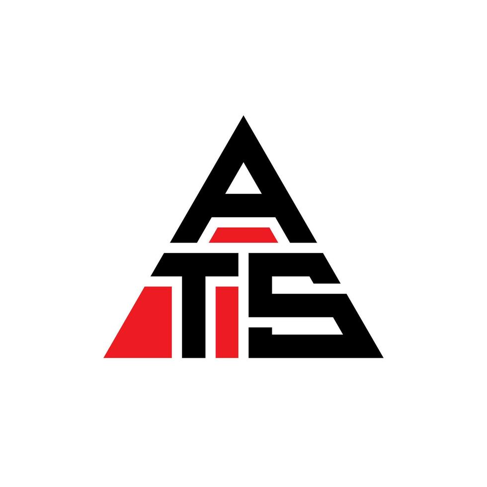 ats diseño de logotipo de letra triangular con forma de triángulo. monograma de diseño de logotipo de triángulo ats. ats plantilla de logotipo de vector de triángulo con color rojo. ats logo triangular logo simple, elegante y lujoso.