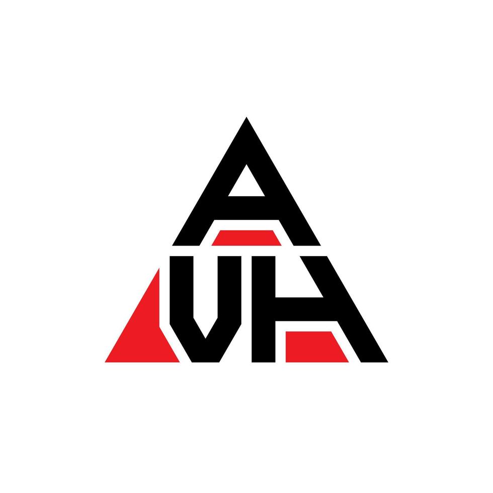 diseño de logotipo de letra triangular avh con forma de triángulo. monograma de diseño de logotipo de triángulo avh. plantilla de logotipo de vector de triángulo avh con color rojo. logotipo triangular avh logotipo simple, elegante y lujoso.