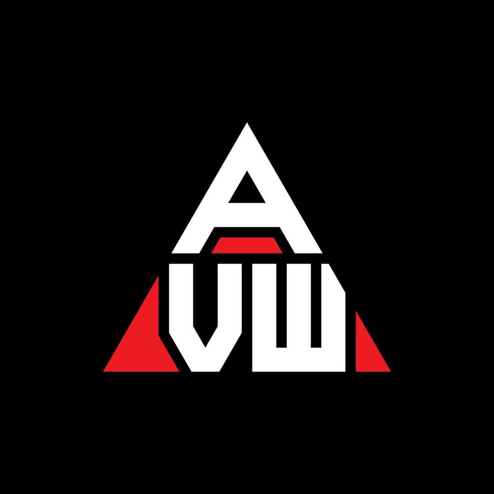 AVW triangle letter logo design with triangle shape. AVW triangle logo design monogram. AVW triangle vector logo template with red color. AVW triangular logo Simple, Elegant, and Luxurious Logo.