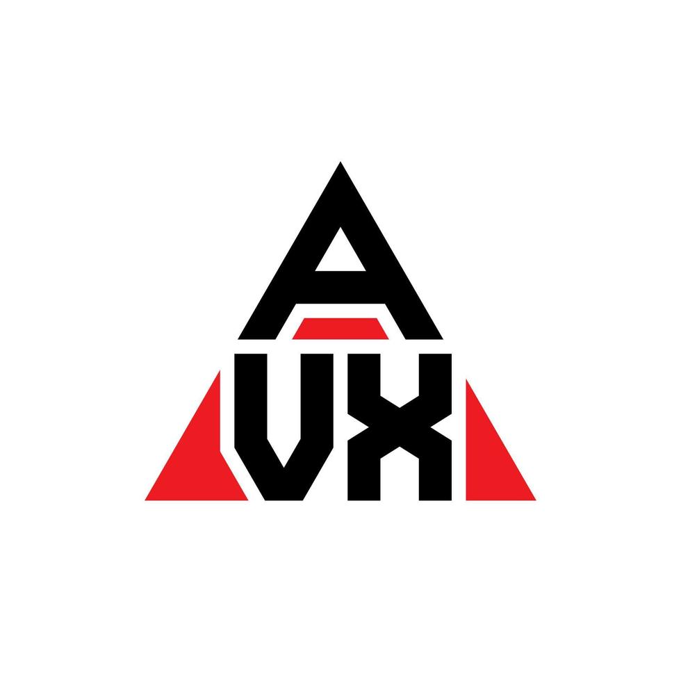 Diseño de logotipo de letra triangular avx con forma de triángulo. monograma de diseño del logotipo del triángulo avx. plantilla de logotipo de vector de triángulo avx con color rojo. logotipo triangular avx logotipo simple, elegante y lujoso.