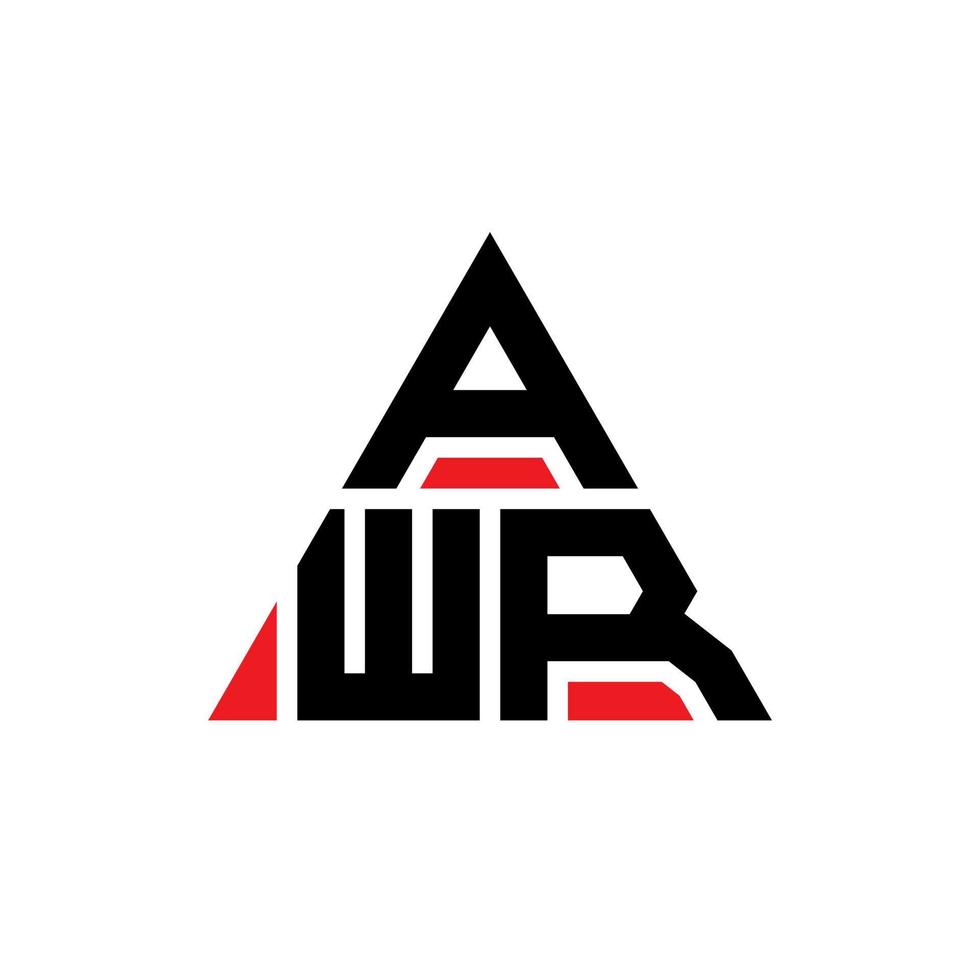 diseño de logotipo de letra de triángulo awr con forma de triángulo. monograma de diseño del logotipo del triángulo awr. plantilla de logotipo de vector de triángulo awr con color rojo. logo triangular awr logo simple, elegante y lujoso.