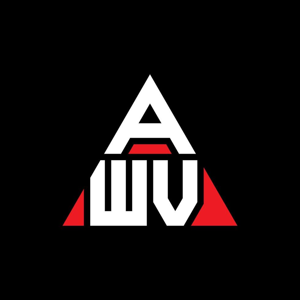 diseño de logotipo de letra triangular awv con forma de triángulo. monograma de diseño de logotipo de triángulo awv. plantilla de logotipo de vector de triángulo awv con color rojo. logotipo triangular awv logotipo simple, elegante y lujoso.