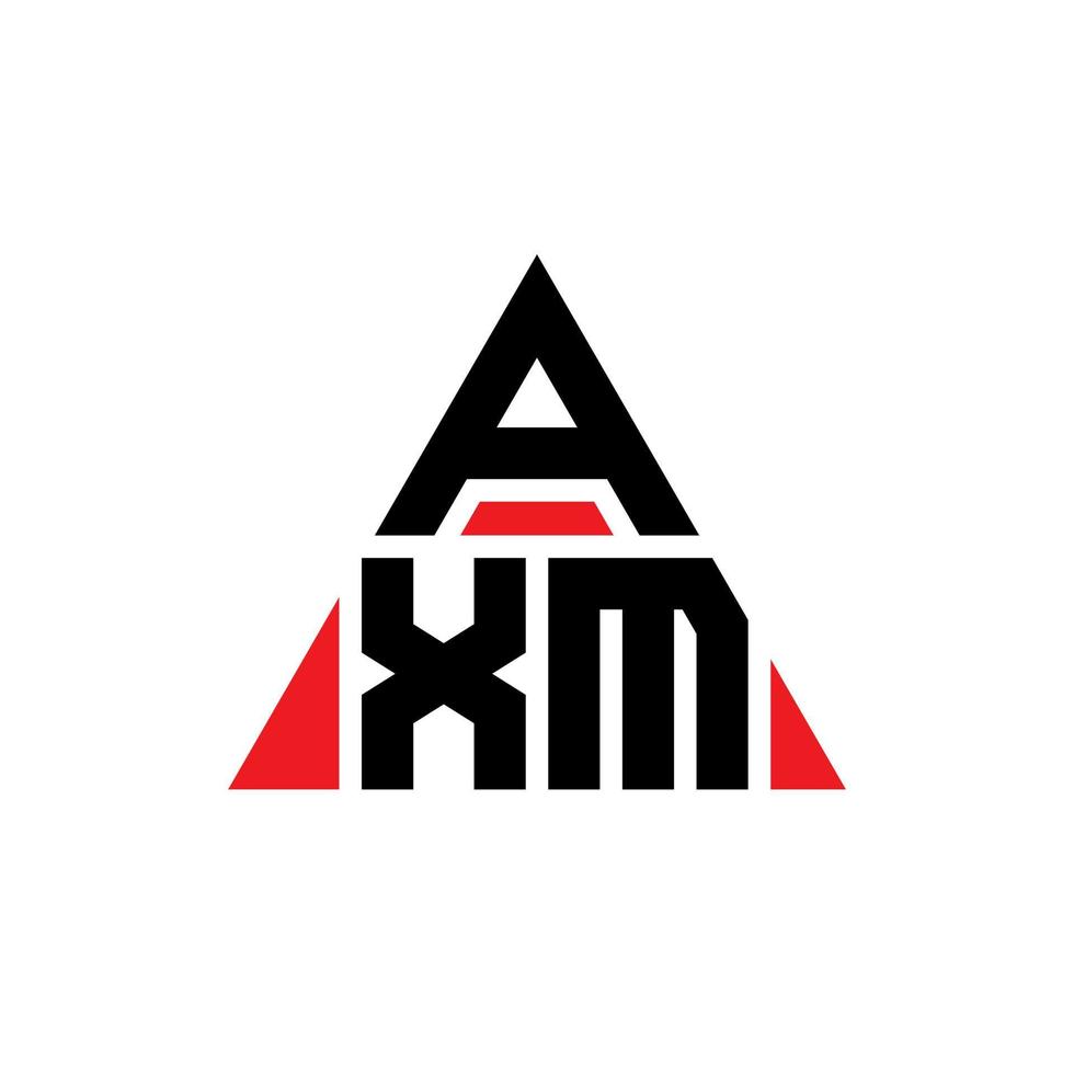 AXM triangle letter logo design with triangle shape. AXM triangle logo design monogram. AXM triangle vector logo template with red color. AXM triangular logo Simple, Elegant, and Luxurious Logo.