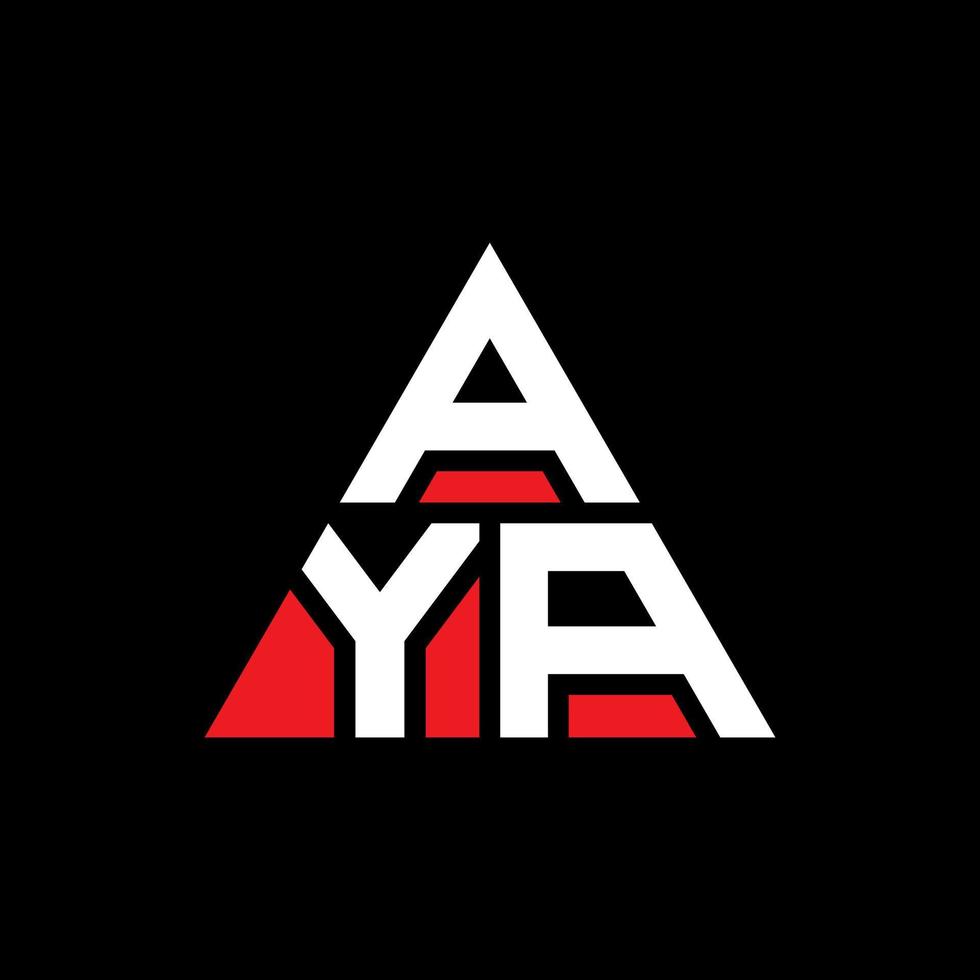AYA triangle letter logo design with triangle shape. AYA triangle logo design monogram. AYA triangle vector logo template with red color. AYA triangular logo Simple, Elegant, and Luxurious Logo.