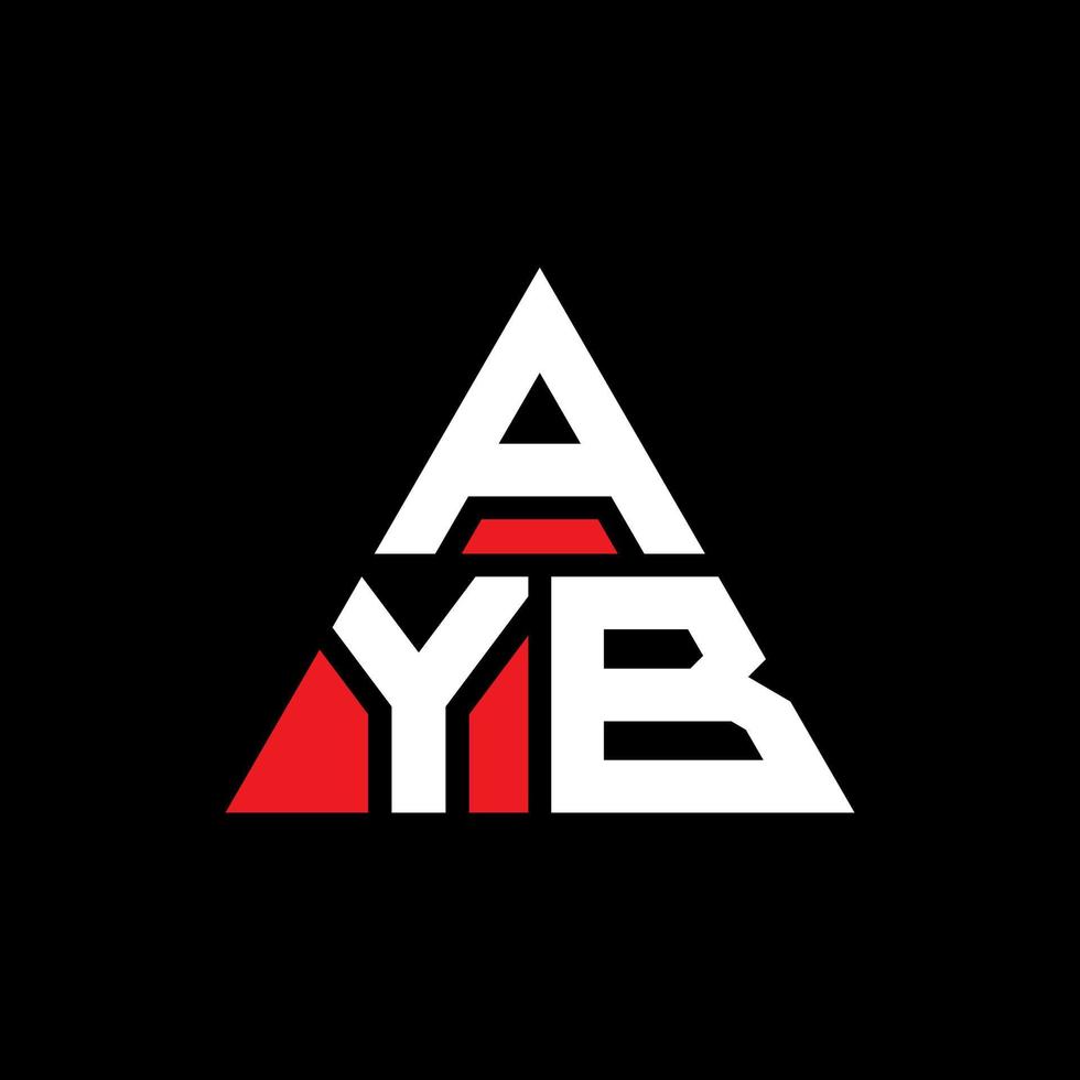 ayb diseño de logotipo de letra triangular con forma de triángulo. monograma de diseño del logotipo del triángulo ayb. plantilla de logotipo de vector de triángulo ayb con color rojo. logotipo triangular ayb logotipo simple, elegante y lujoso.