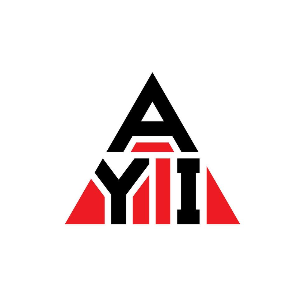 AYI triangle letter logo design with triangle shape. AYI triangle logo design monogram. AYI triangle vector logo template with red color. AYI triangular logo Simple, Elegant, and Luxurious Logo.