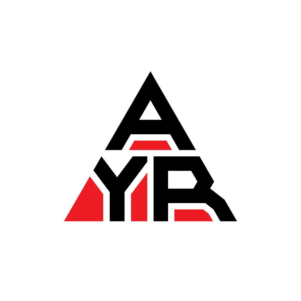 diseño de logotipo de letra de triángulo ayr con forma de triángulo. monograma de diseño del logotipo del triángulo ayr. plantilla de logotipo de vector de triángulo ayr con color rojo. logo triangular ayr logo simple, elegante y lujoso.