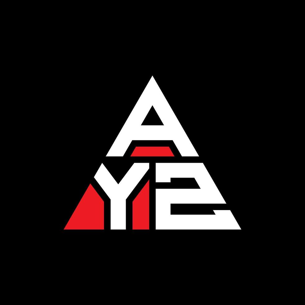 AYZ triangle letter logo design with triangle shape. AYZ triangle logo design monogram. AYZ triangle vector logo template with red color. AYZ triangular logo Simple, Elegant, and Luxurious Logo.