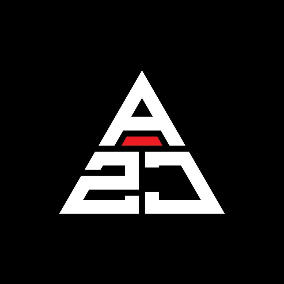 diseño de logotipo de letra triangular azj con forma de triángulo. monograma de diseño del logotipo del triángulo azj. plantilla de logotipo de vector de triángulo azj con color rojo. logotipo triangular azj logotipo simple, elegante y lujoso.