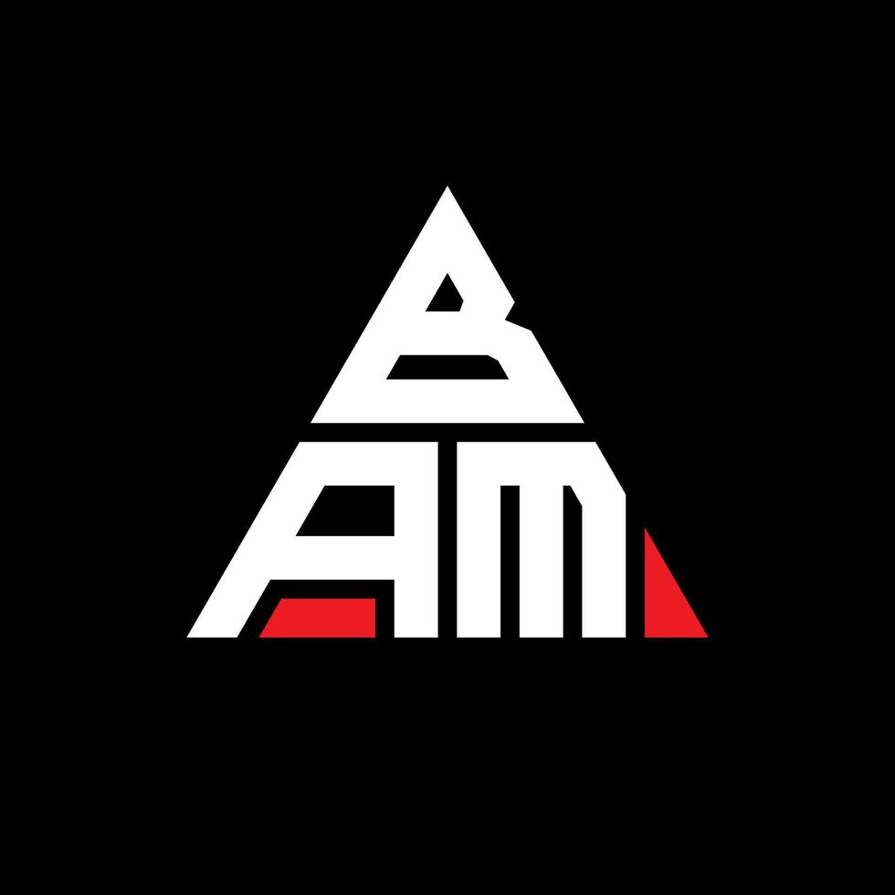 diseño de logotipo de letra de triángulo bam con forma de triángulo. monograma de diseño de logotipo de triángulo bam. plantilla de logotipo de vector de triángulo bam con color rojo. logo triangular bam logo simple, elegante y lujoso.