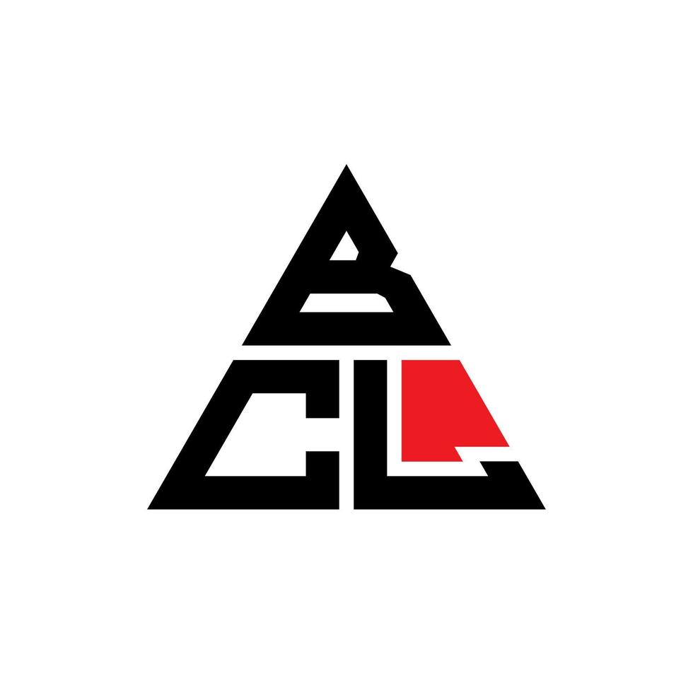 Diseño de logotipo de letra triangular bcl con forma de triángulo. monograma de diseño de logotipo de triángulo bcl. plantilla de logotipo de vector de triángulo bcl con color rojo. logotipo triangular bcl logotipo simple, elegante y lujoso.