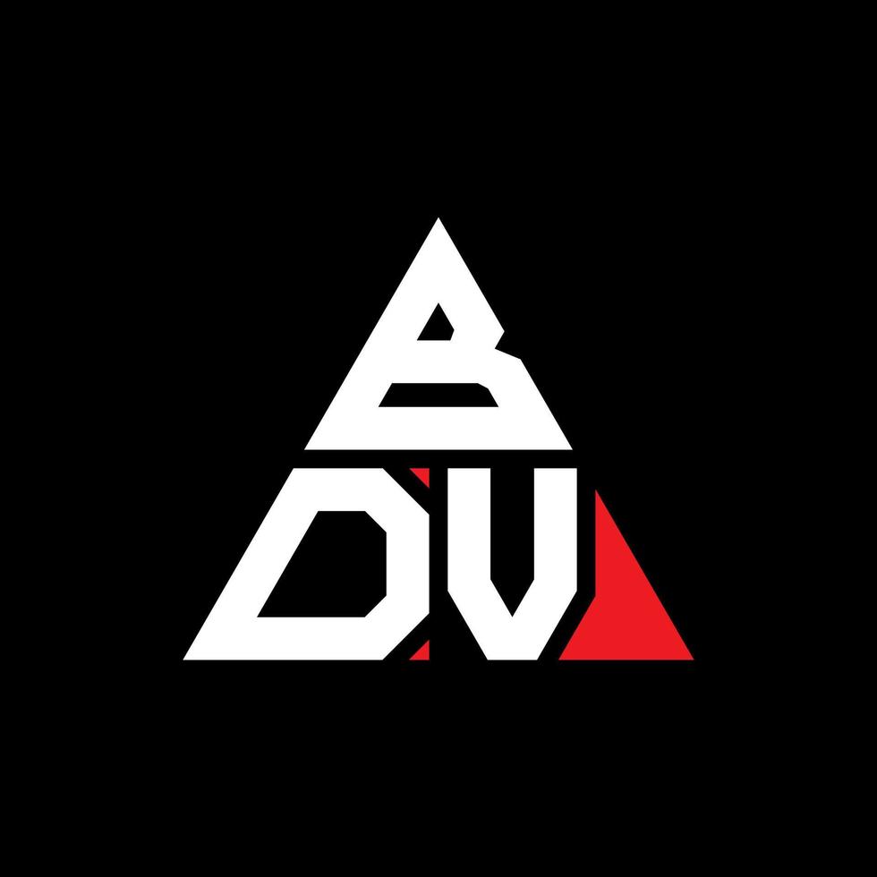 diseño de logotipo de letra de triángulo bdv con forma de triángulo. monograma de diseño de logotipo de triángulo bdv. plantilla de logotipo de vector de triángulo bdv con color rojo. logotipo triangular bdv logotipo simple, elegante y lujoso.