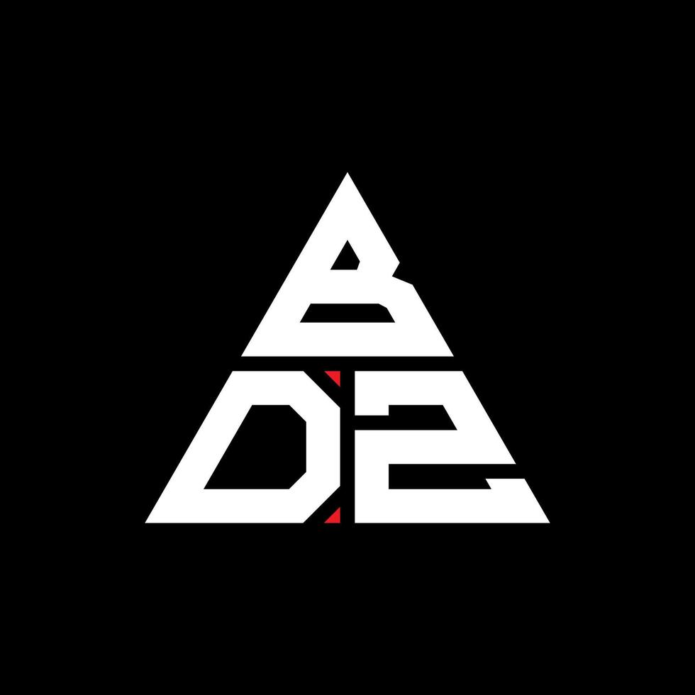 diseño de logotipo de letra de triángulo bdz con forma de triángulo. monograma de diseño del logotipo del triángulo bdz. plantilla de logotipo de vector de triángulo bdz con color rojo. logotipo triangular bdz logotipo simple, elegante y lujoso.