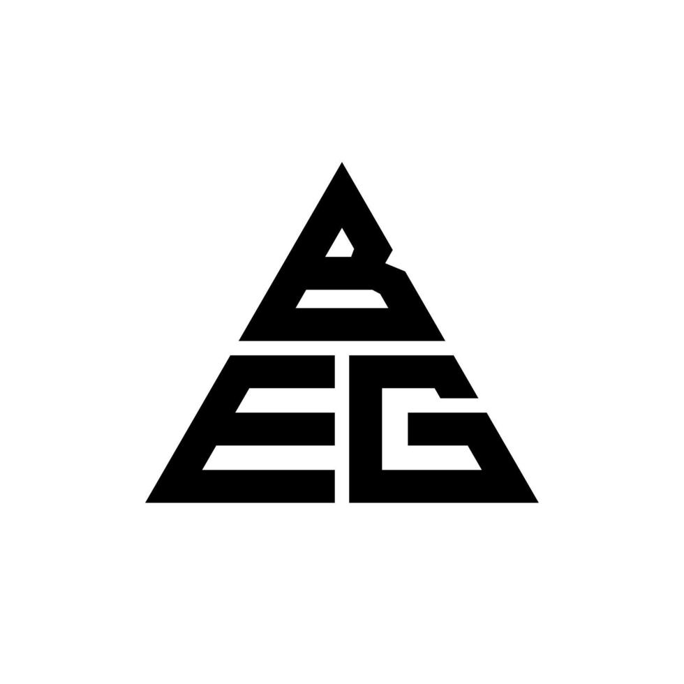BEG triangle letter logo design with triangle shape. BEG triangle logo design monogram. BEG triangle vector logo template with red color. BEG triangular logo Simple, Elegant, and Luxurious Logo.