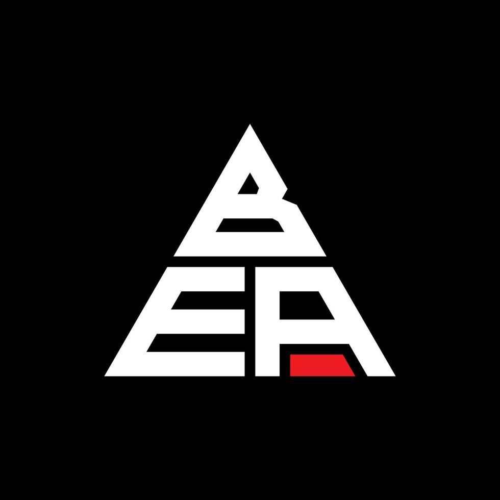 BEA triangle letter logo design with triangle shape. BEA triangle logo design monogram. BEA triangle vector logo template with red color. BEA triangular logo Simple, Elegant, and Luxurious Logo.