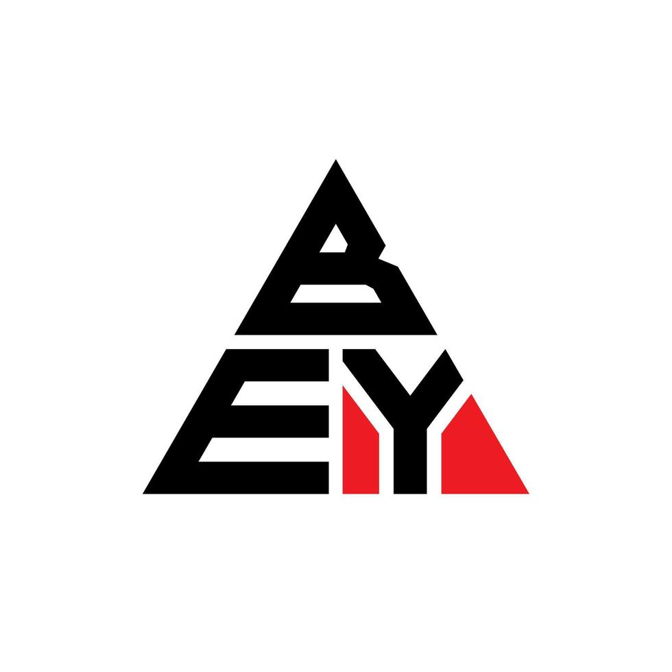 diseño de logotipo de letra de triángulo bey con forma de triángulo. monograma de diseño del logotipo del triángulo bey. plantilla de logotipo de vector de triángulo bey con color rojo. logo triangular bey logo simple, elegante y lujoso.