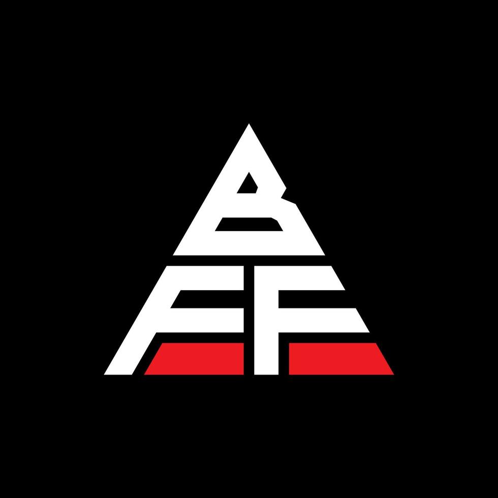 BFF triangle letter logo design with triangle shape. BFF triangle logo design monogram. BFF triangle vector logo template with red color. BFF triangular logo Simple, Elegant, and Luxurious Logo.