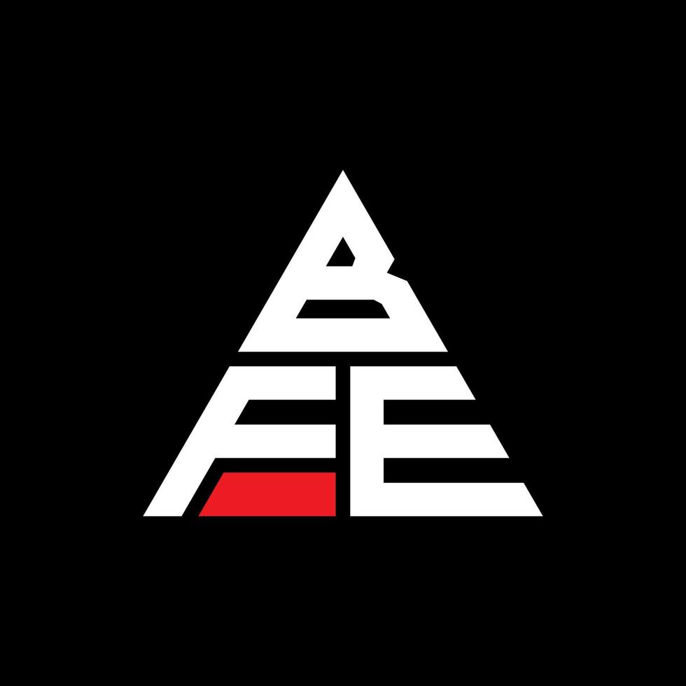 diseño de logotipo de letra triangular bfe con forma de triángulo. monograma de diseño de logotipo de triángulo bfe. plantilla de logotipo de vector de triángulo bfe con color rojo. logotipo triangular bfe logotipo simple, elegante y lujoso.