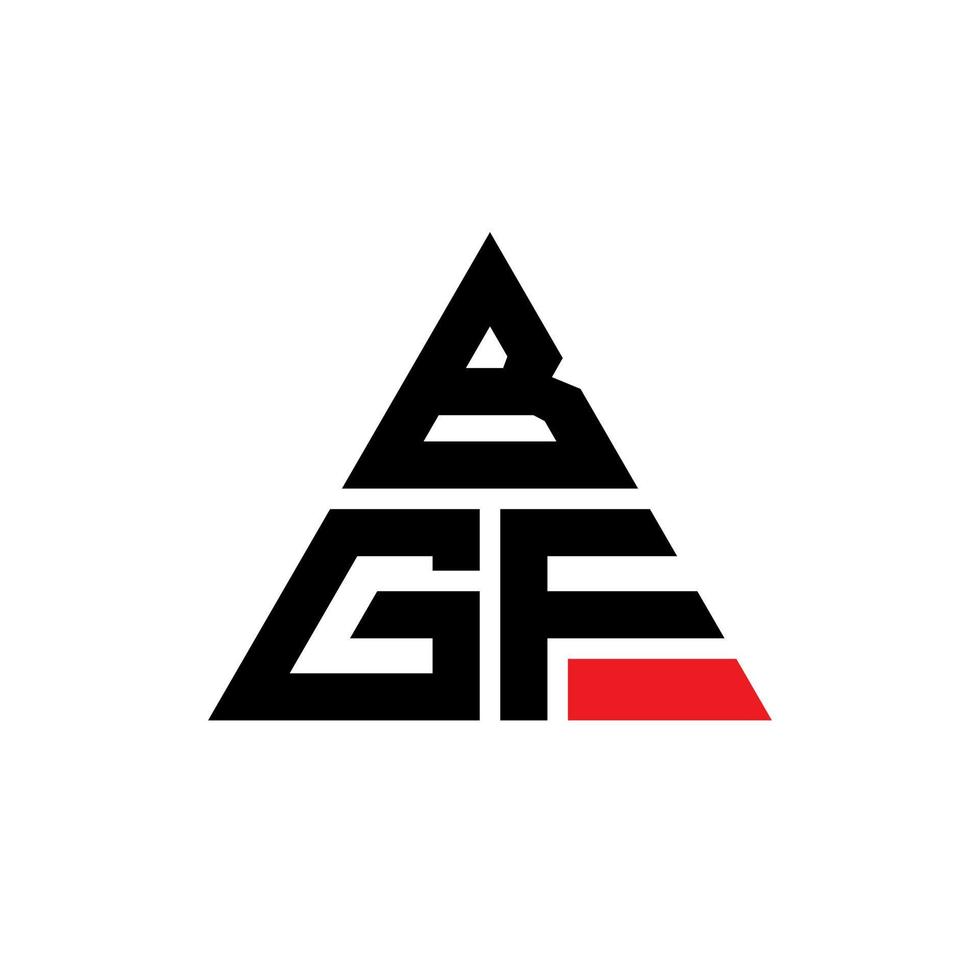 diseño de logotipo de letra triangular bgf con forma de triángulo. monograma de diseño de logotipo de triángulo bgf. plantilla de logotipo de vector de triángulo bgf con color rojo. logotipo triangular bgf logotipo simple, elegante y lujoso.