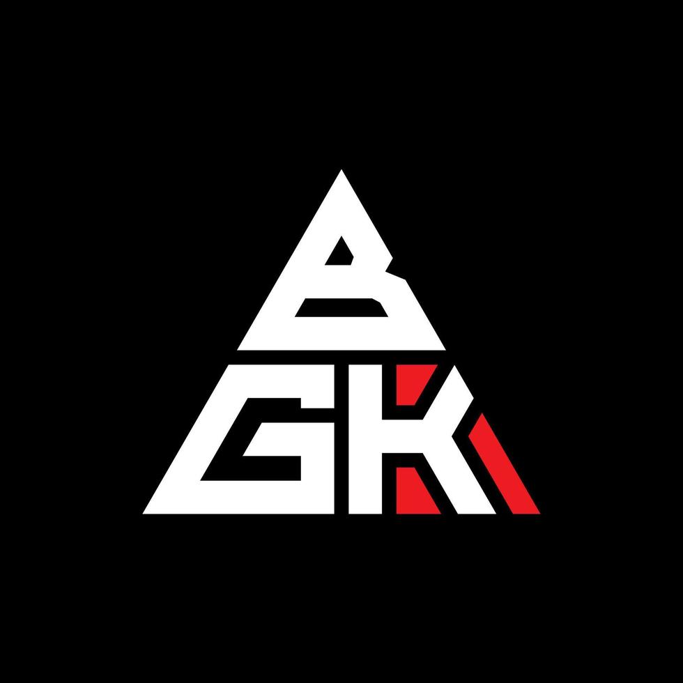 diseño de logotipo de letra de triángulo bgk con forma de triángulo. monograma de diseño de logotipo de triángulo bgk. plantilla de logotipo de vector de triángulo bgk con color rojo. logotipo triangular bgk logotipo simple, elegante y lujoso.