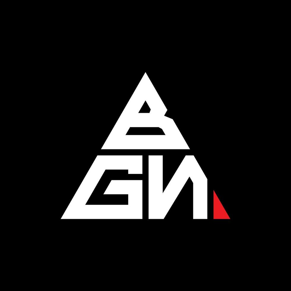 diseño de logotipo de letra triangular bgn con forma de triángulo. monograma de diseño de logotipo de triángulo bgn. plantilla de logotipo de vector de triángulo bgn con color rojo. logotipo triangular bgn logotipo simple, elegante y lujoso.