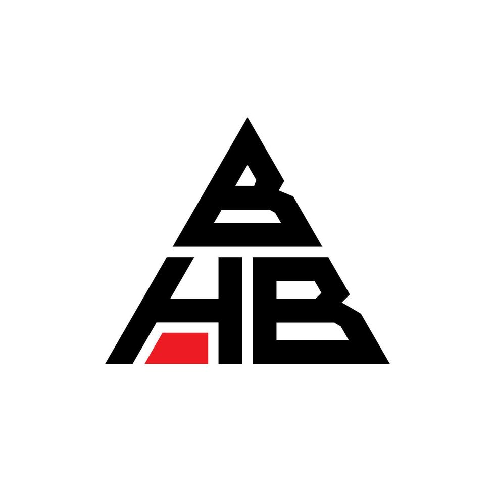 Diseño de logotipo de letra triangular bhb con forma de triángulo. monograma de diseño del logotipo del triángulo bhb. plantilla de logotipo de vector de triángulo bhb con color rojo. logotipo triangular bhb logotipo simple, elegante y lujoso.