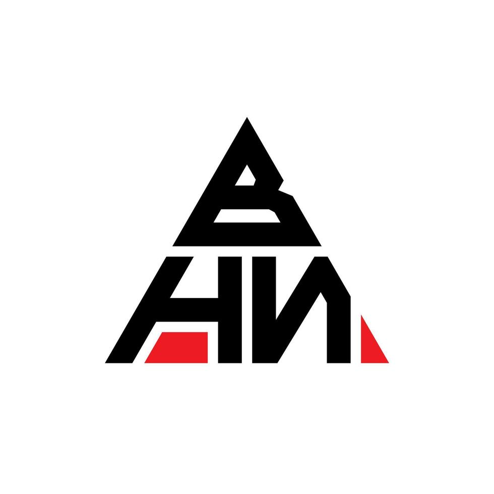 Diseño de logotipo de letra triangular bhn con forma de triángulo. monograma de diseño del logotipo del triángulo bhn. plantilla de logotipo de vector de triángulo bhn con color rojo. logotipo triangular bhn logotipo simple, elegante y lujoso.