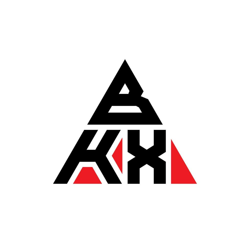 Diseño de logotipo de letra triangular bkx con forma de triángulo. monograma de diseño del logotipo del triángulo bkx. Plantilla de logotipo de vector de triángulo bkx con color rojo. logotipo triangular bkx logotipo simple, elegante y lujoso.
