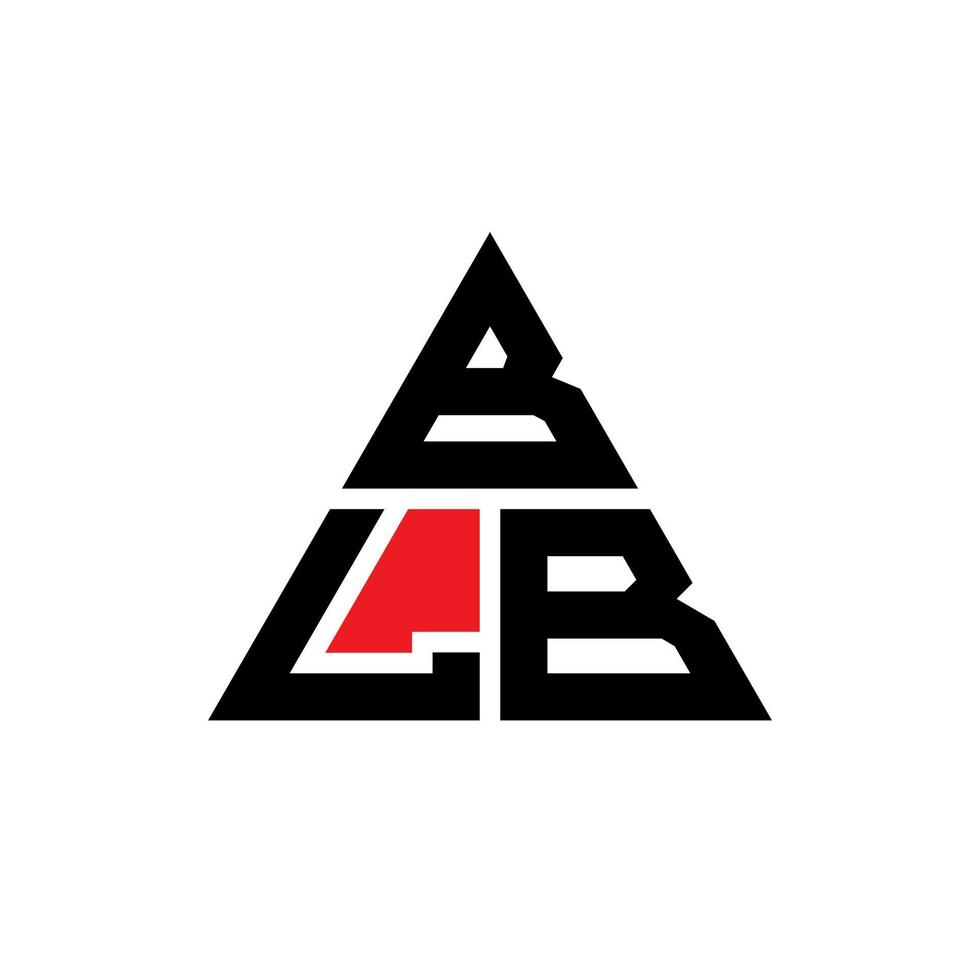 diseño de logotipo de letra de triángulo blb con forma de triángulo. monograma de diseño de logotipo de triángulo blb. plantilla de logotipo de vector de triángulo blb con color rojo. logotipo triangular blb logotipo simple, elegante y lujoso.