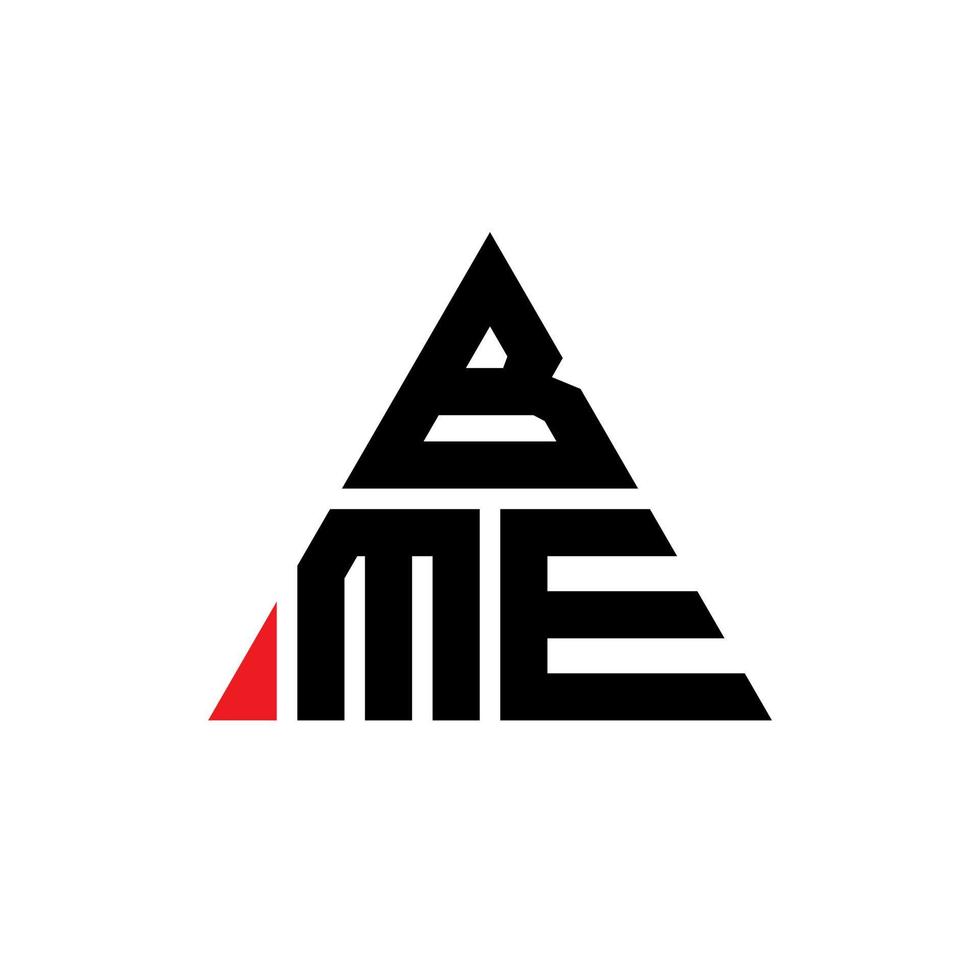 diseño de logotipo de letra triangular bme con forma de triángulo. monograma de diseño de logotipo de triángulo bme. plantilla de logotipo de vector de triángulo bme con color rojo. logotipo triangular bme logotipo simple, elegante y lujoso.