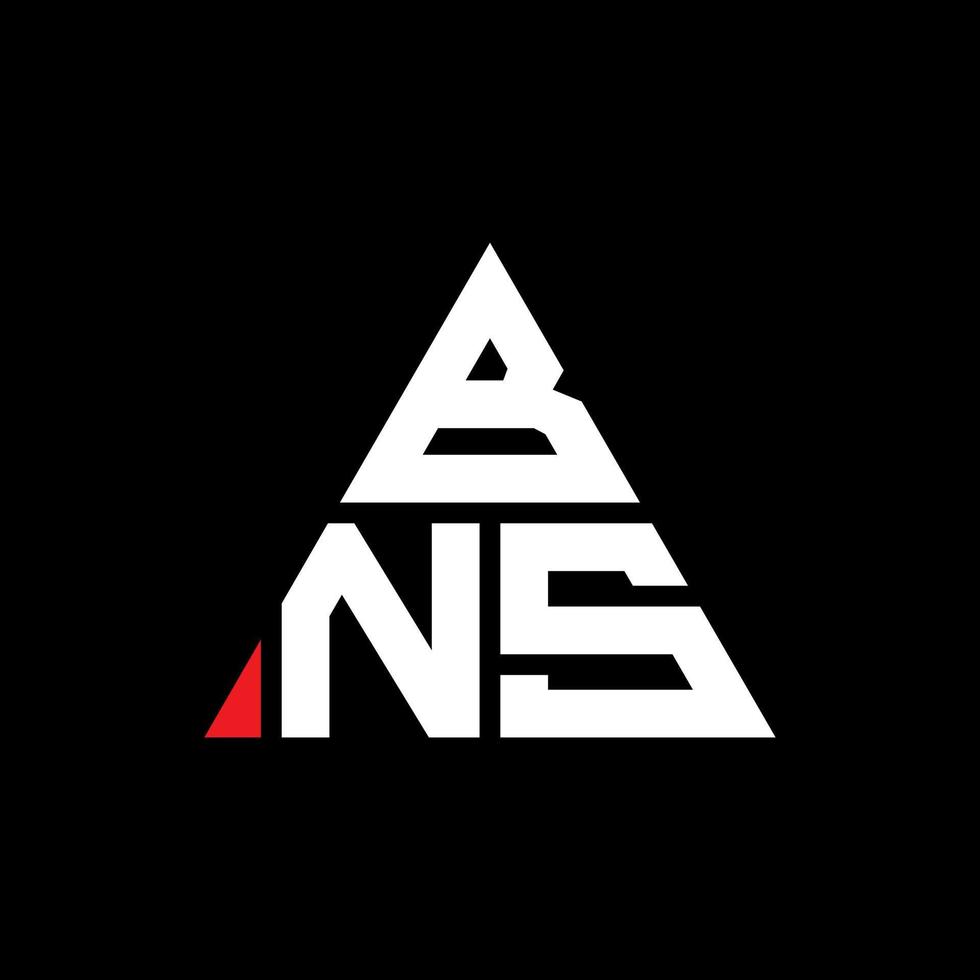 BNS triangle letter logo design with triangle shape. BNS triangle logo design monogram. BNS triangle vector logo template with red color. BNS triangular logo Simple, Elegant, and Luxurious Logo.