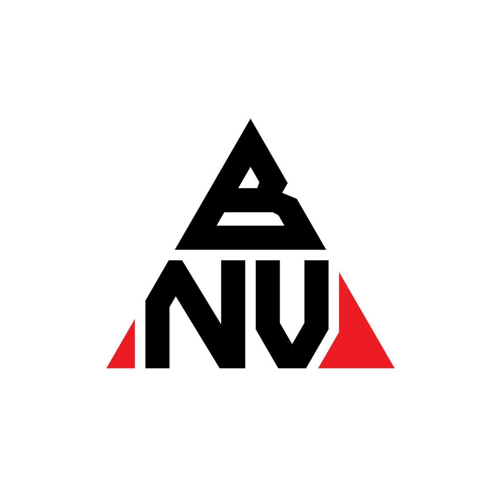 BNV triangle letter logo design with triangle shape. BNV triangle logo design monogram. BNV triangle vector logo template with red color. BNV triangular logo Simple, Elegant, and Luxurious Logo.