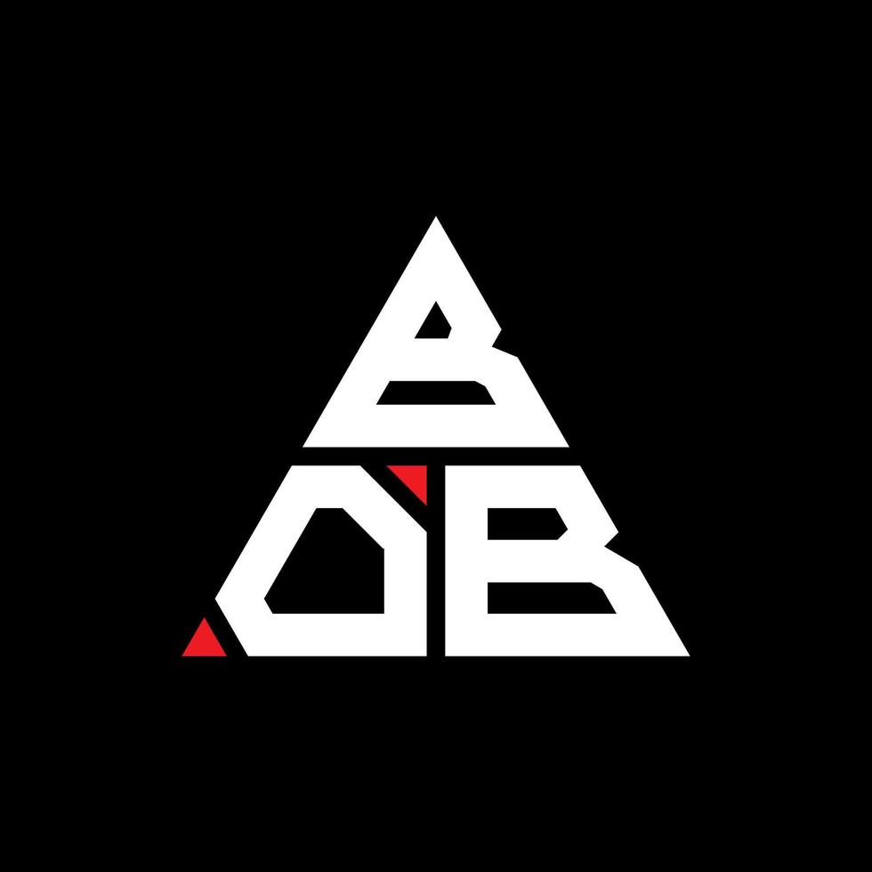 BOB triangle letter logo design with triangle shape. BOB triangle logo design monogram. BOB triangle vector logo template with red color. BOB triangular logo Simple, Elegant, and Luxurious Logo.