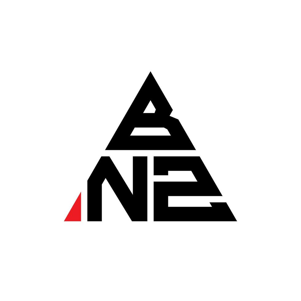 diseño de logotipo de letra triangular bnz con forma de triángulo. monograma de diseño del logotipo del triángulo bnz. plantilla de logotipo de vector de triángulo bnz con color rojo. logotipo triangular bnz logotipo simple, elegante y lujoso.