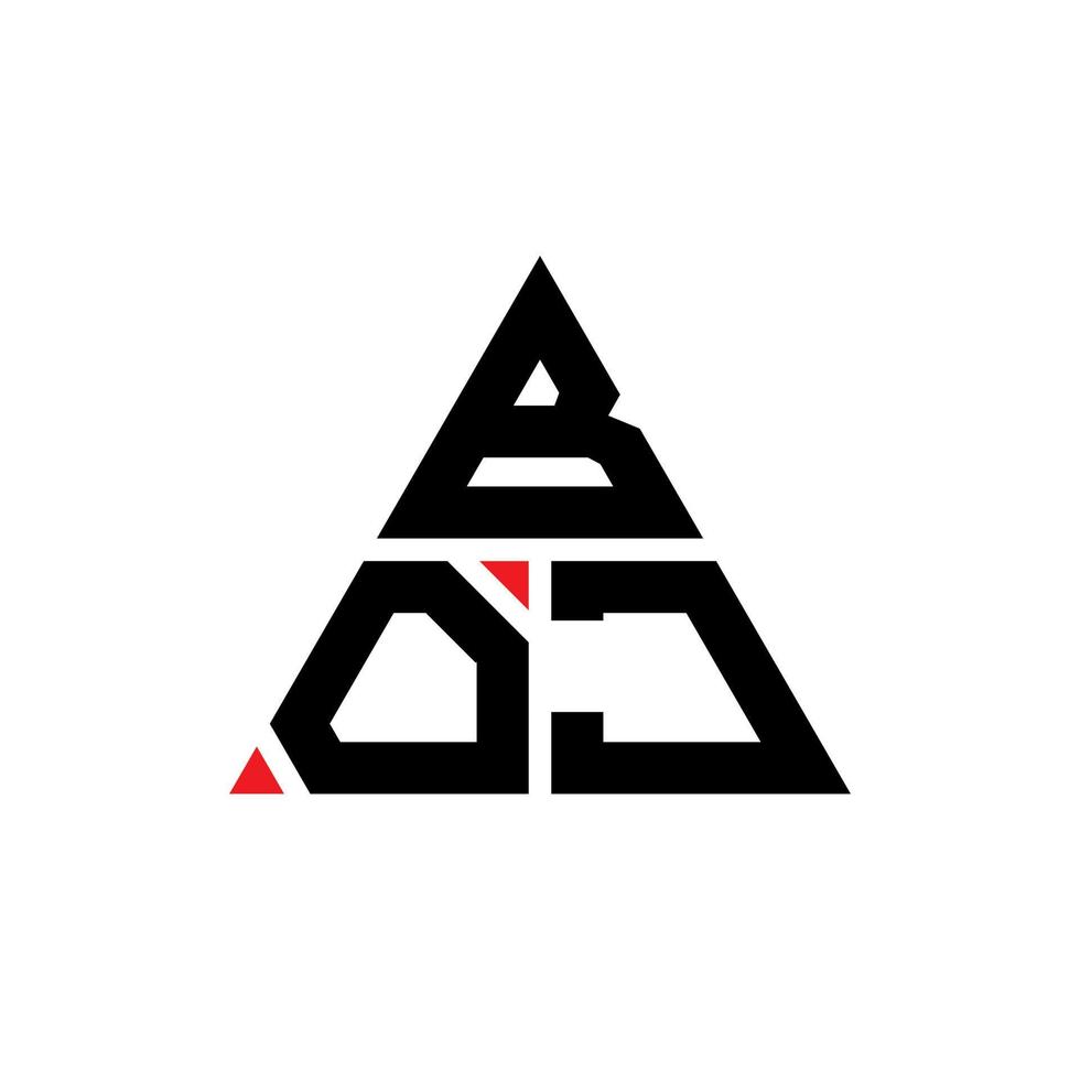diseño de logotipo de letra de triángulo boj con forma de triángulo. monograma de diseño del logotipo del triángulo boj. plantilla de logotipo de vector de triángulo boj con color rojo. logo triangular boj logo simple, elegante y lujoso.