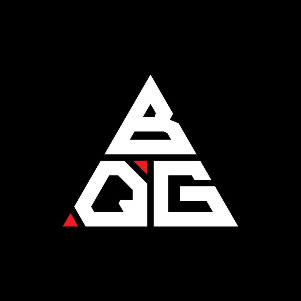 diseño de logotipo de letra triangular bqg con forma de triángulo. monograma de diseño de logotipo de triángulo bqg. plantilla de logotipo de vector de triángulo bqg con color rojo. logotipo triangular bqg logotipo simple, elegante y lujoso.
