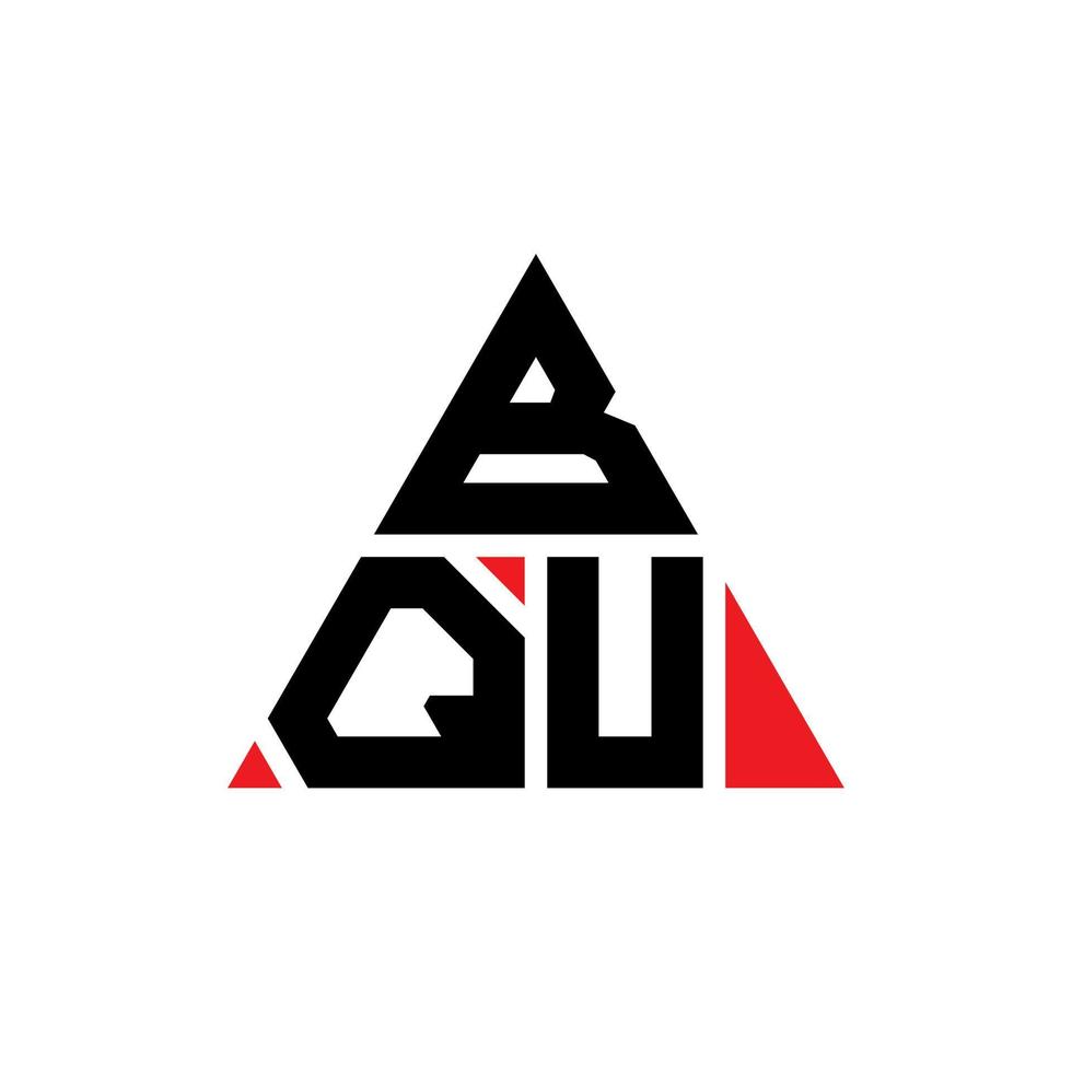 diseño de logotipo de letra triangular bqu con forma de triángulo. monograma de diseño del logotipo del triángulo bqu. plantilla de logotipo de vector de triángulo bqu con color rojo. logotipo triangular bqu logotipo simple, elegante y lujoso.