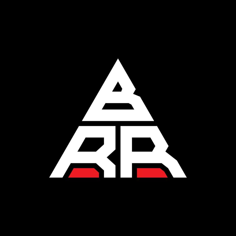 BRR triangle letter logo design with triangle shape. BRR triangle logo design monogram. BRR triangle vector logo template with red color. BRR triangular logo Simple, Elegant, and Luxurious Logo.