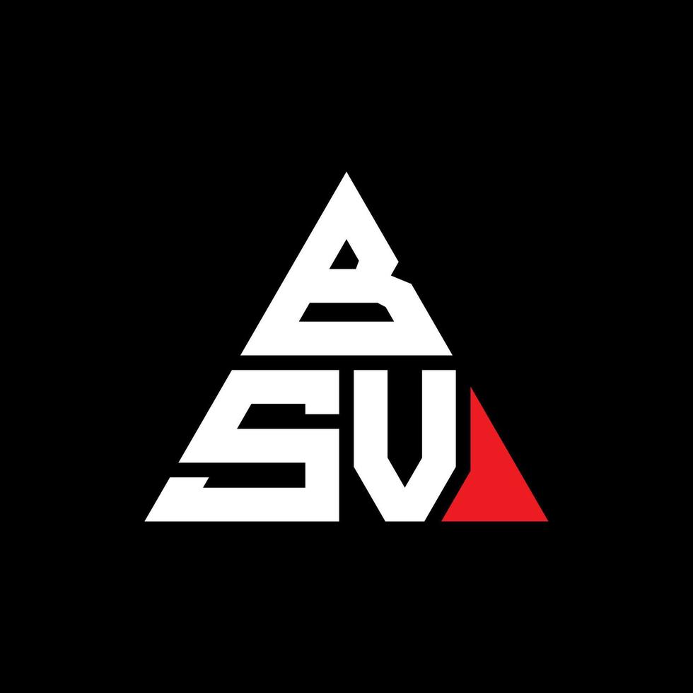 diseño de logotipo de letra triangular bsv con forma de triángulo. monograma de diseño del logotipo del triángulo bsv. plantilla de logotipo de vector de triángulo bsv con color rojo. logo triangular bsv logo simple, elegante y lujoso.