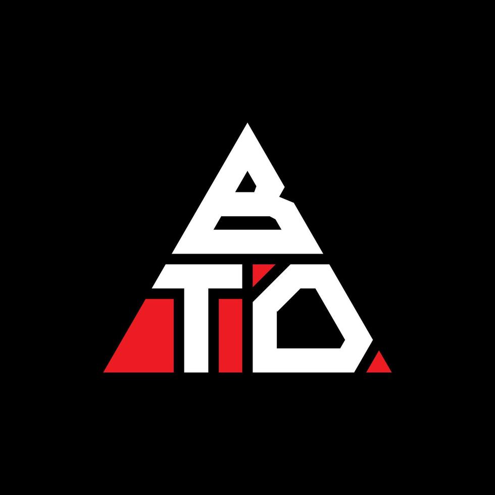 diseño de logotipo de letra triangular bto con forma de triángulo. monograma de diseño de logotipo de triángulo bto. plantilla de logotipo de vector de triángulo bto con color rojo. logotipo triangular bto logotipo simple, elegante y lujoso.