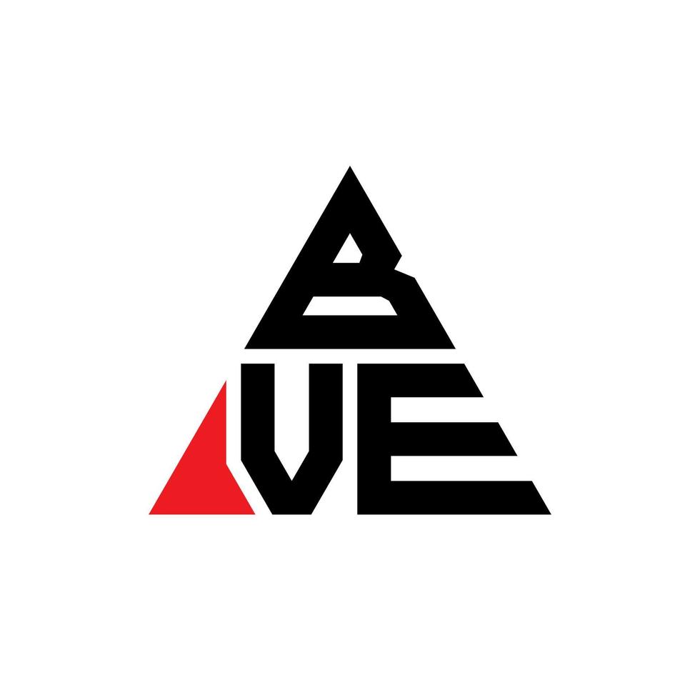 diseño de logotipo de letra triangular bve con forma de triángulo. monograma de diseño de logotipo de triángulo bve. plantilla de logotipo de vector de triángulo bve con color rojo. logotipo triangular bve logotipo simple, elegante y lujoso.